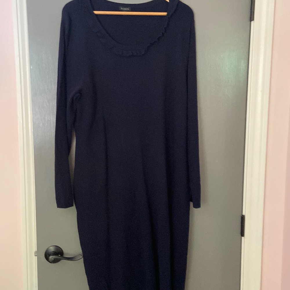 Talbots sweater dress, Navy, size XL